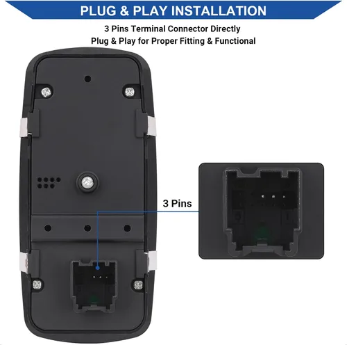 Vista 3 de Obaee Interruptor maestro de ventana, botón de control de energía delantero izquierdo del lado del conductor compatible con Dodge Challenger 2015