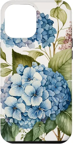 Vista 26 de Watercolour Vintage Blue Hydrangea with Flower Flower Case for iPhone 16