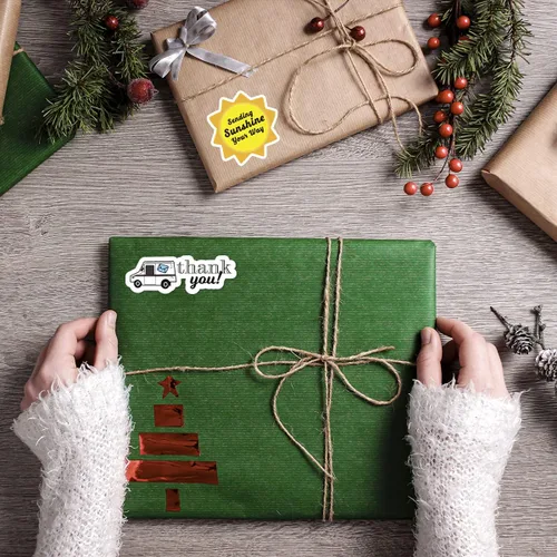 Vista 6 de Pegatinas de tienda pequeña, pequeña empresa, etiqueta de agradecimiento, etiqueta engomada de embalaje (gracias)