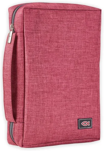 Vista 14 de Christian Art Gifts Funda bíblica para hombre/mujer, pez Jesús, lienzo negro, XS