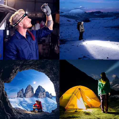 Vista 5 de sofirn Linterna frontal recargable, H25L 1000 lúmenes con LED dual 5000K 90 de alto CRI, linterna frontal USB súper brillante para correr, camping