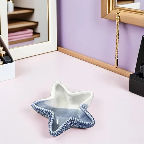 Vista 4 de Bandeja de almacenamiento de estrellas de mar azul, bandejas desechables para alimentos, bandeja para baratijas, cuencos para dulces, bandeja