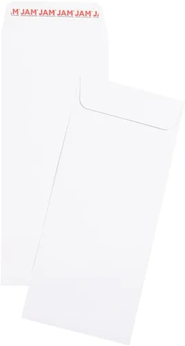 Vista 5 de JAM PAPER #14 Policy - Sobres comerciales de catálogo de extremo abierto con cierre de despegar y sellar, 5 x 11 1/2, color blanco, paquete de 25