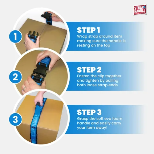Vista 5 de Correa de transporte de 6 pies con asa Cinturón ajustable Resistente, fácil, seguro, levantamiento, movimiento, correa de transporte para cajas