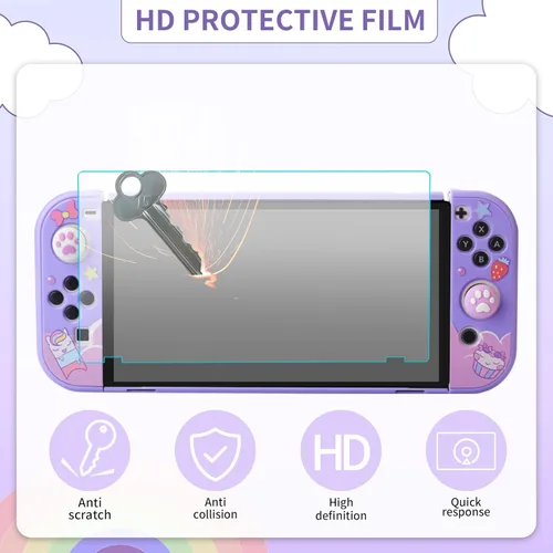 Vista 4 de Carrying Case for Nintendo Switch OLED Model, Portable Switch Travel Case Storage with 10 Games Card Cartridges, Hard Protective Shell Accessories