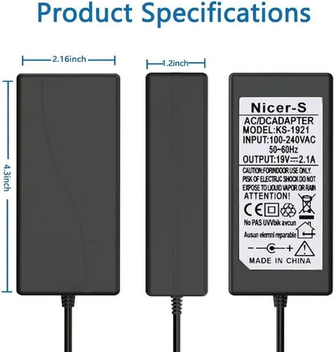 Vista 4 de Cargador adaptador de CA de repuesto para Harman Kardon Onyx Studio 4/3/2/1 Altavoz portátil inalámbrico Onyx Studio Sistema de altavoces