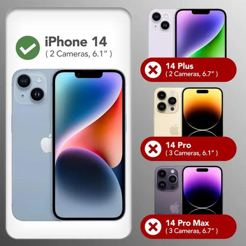 Vista 1823 de GONEZ Funda magnética para iPhone 14, compatible con Magsafe, con protector de pantalla + protector de cámara, forro de microfibra antiarañazos