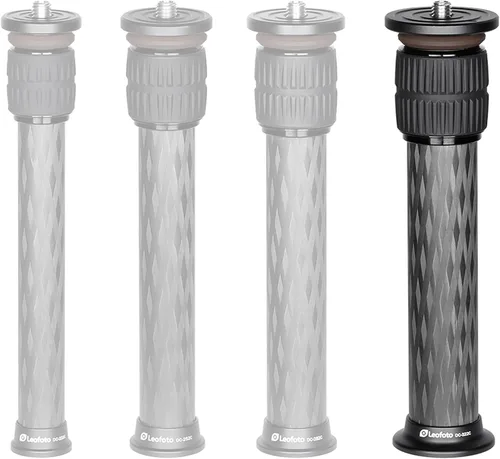 Vista 10 de Leofoto Columna central, extensión de trípode adicional, fibra de carbono, 2 secciones ajustables, perno de tornillo convertible, rosca de montaje