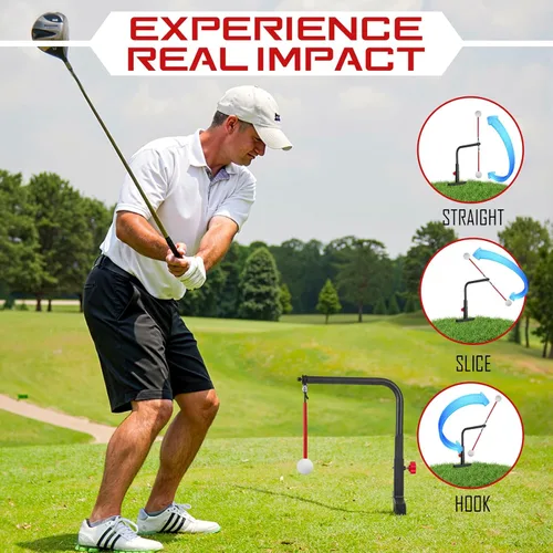 Vista 2 de Entrenador de swing de golf – Ayuda de entrenamiento de swing de golf duradera para práctica de golf – Accesorios de golf para niños y jóvenes