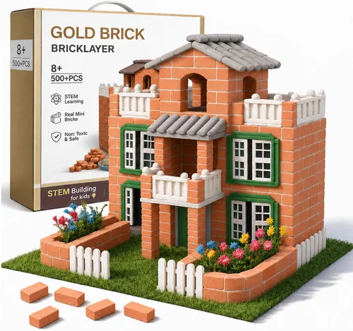 Juego de construcción de ladrillo y mortero, bloques de construcción DIY para niños a partir de 6 años, kit de construcción STEM, juego creativo