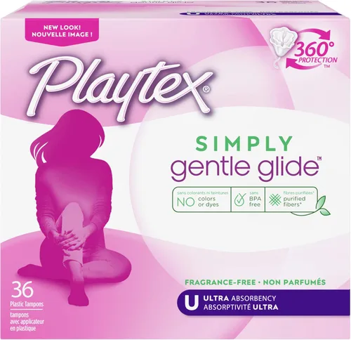 Playtex Tampones Gentle Glide, ultra absorbencia sin perfume, 36 unidades