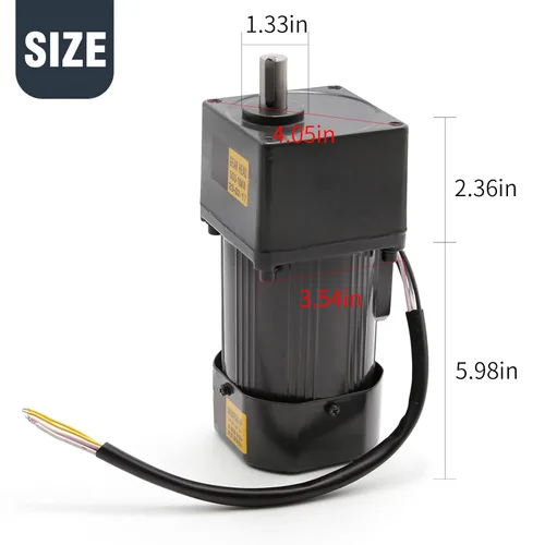 Vista 4 de Motor reductor de engranajes variable ajustable de 90 W 110 V, motor de engranajes de CA con controlador de velocidad, motor eléctrico de reducción