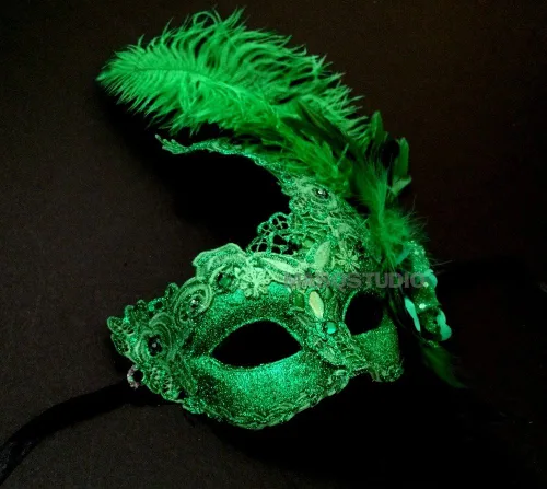 Vista 7 de MASQSTUDIO Brocado de encaje de mascarada máscara de Navidad Nochevieja Mardi Gras Party