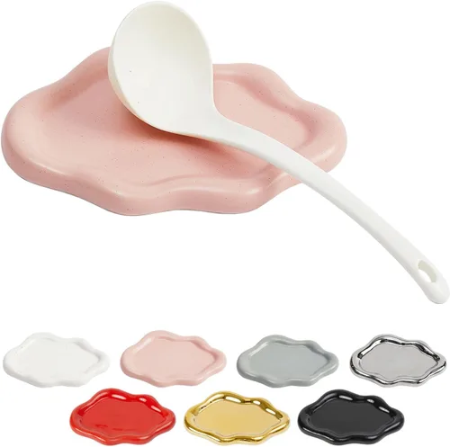 Vista 10 de Pretty Jolly Soporte de cuchara de cerámica para estufa, soporte para cuchara de cocina, para mostrador, cuchara de café, soporte para utensilios