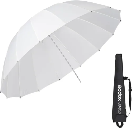 Godox UB-85D - Paraguas translúcido parabólico de 33.5 pulgadas, paraguas blanco para fotografía con bolsa de transporte portátil para Vedio Studio