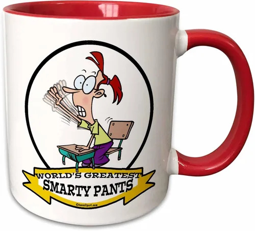 Vista 8 de 3dRose dooni diseños Worlds Greatest Cartoons – Funny Worlds Greatest Smarty Pants dibujos animados – Tazas, Negro/Blanco