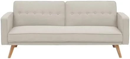 Vista 15 de Sofá cama tipo futón convertible, sofá cama plegable de lino moderno con respaldo dividido, respaldo ajustable, reposabrazos, marco de madera y Verde