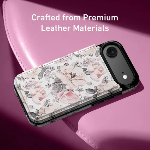 Vista 456 de LETO para iPhone 15 Pro Funda tipo cartera - Tapa tipo folio con patada - Diseños de moda - Tarjetero - Funda protectora para mujeres y niñas - 6.1