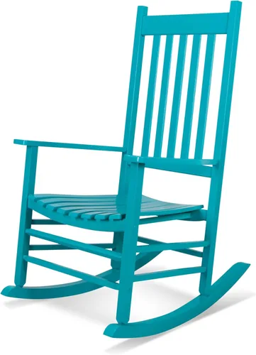Shine Company - Balancín para porche estilo Vermont, Silla mecedora de madera de respaldo alto, Aruba
