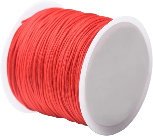 Vista 24 de Cordón de nailon para cuentas de 164.0 ft x 0.031 in, hilo de raso satinado de nailon trenzado para manualidades de macramé