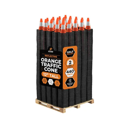 Vista 35 de Xpose Safety Conos de tráfico naranjas de 18 pulgadas, resistentes, 3 libras con collar de 6 pulgadas, 1 paquete de conos de seguridad de plástico