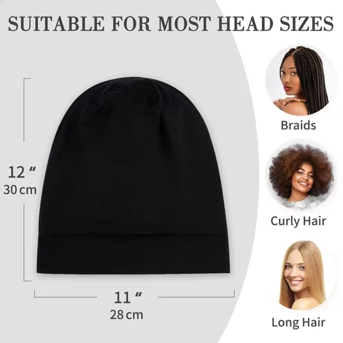 Vista 48 de LULUSILK Gorro de seda de morera para mujeres durmientes, gorro de dormir de seda real para cabello rizado y trenzas, envoltura de seda pura