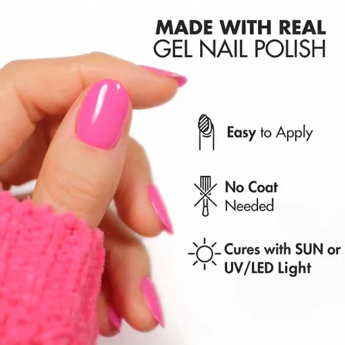 Vista 4 de Semi Cured Gel Nail Strips - 20 Pcs. Salon-Quality Nail Wraps for Women - Works with Any UV Lamp, Long Lasting, Easy to Apply and Remove Gel Nails
