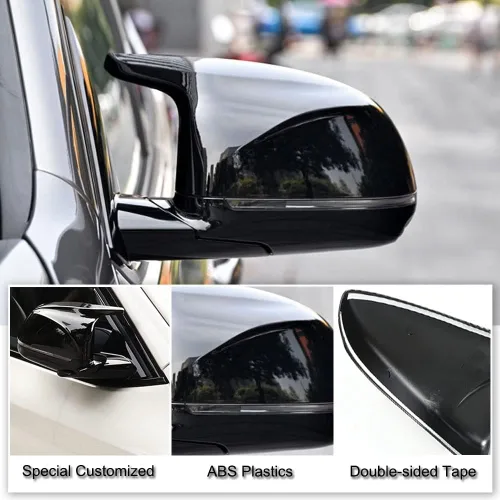 Vista 3 de XITER 2 piezas de cubiertas de espejo retrovisor lateral ABS para cuerno de buey izquierdo y derecho, tapas compatibles con BMW X3 G01 X4 G02 X5 G05