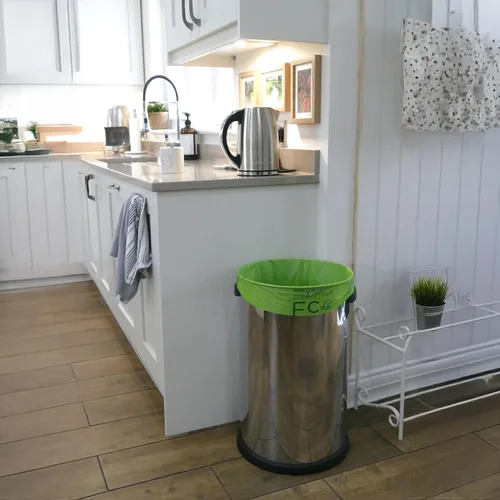 Vista 8 de Eco Green Living - Bolsas de basura biodegradables 100% compostables de 60 litros para residuos de alimentos, bolsas altas de cocina, veganas