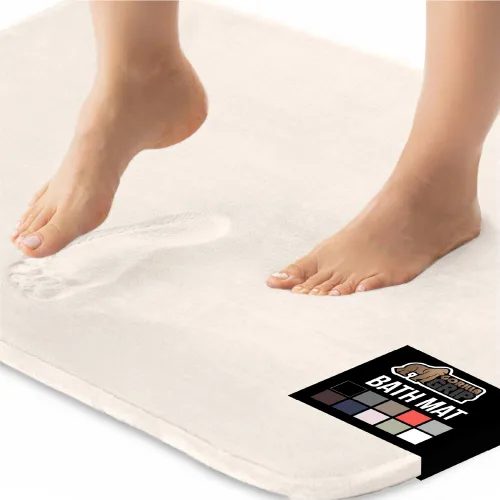 Vista 39 de GORILLA GRIP Tapete de Baño de Espuma Viscoelástica, Tapetes de Baño de Terciopelo Suave y Absorbente, Puntos Duraderos en la Parte Inferior