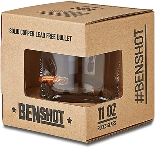Vista 2 de BenShot Bulletproof Dad Rocks Glass con bala real .308 – 11oz Fabricado en los Estados Unidos