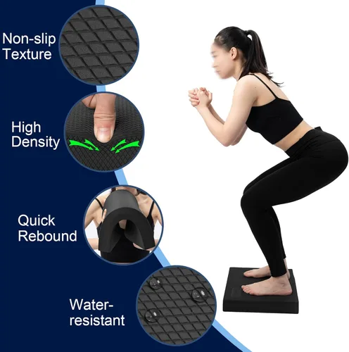Vista 3 de StrongTek Almohadilla de equilibrio profesional de espuma para ejercicios, 15.8 x 13 x 2 pulgadas, rodillera de espuma TPE de alta densidad
