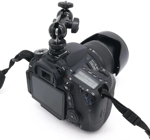 Vista 7 de Montura de zapata esférica de 1/4" Montura de zapata caliente Cabezal esférico doble Tornillo de trípode de 1/4" Multifunción para monitores LCD