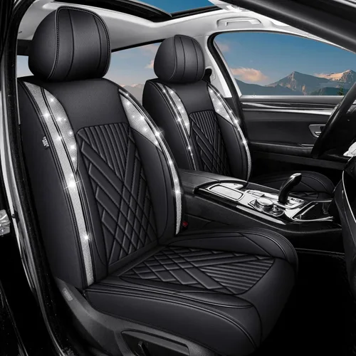 Vista 8 de TTX LIGHTING 2 fundas de asiento delantero para Chevrolet Chevy Blazer 2019-2024 2025, fundas de asiento de piel sintética compatibles con bolsa
