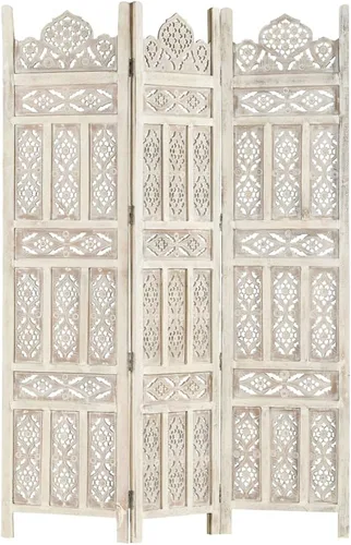 Vista 71 de Divisor de habitación de madera tallado a mano de 4 paneles, divisores de habitación plegables independientes, divisor de habitación, pantalla