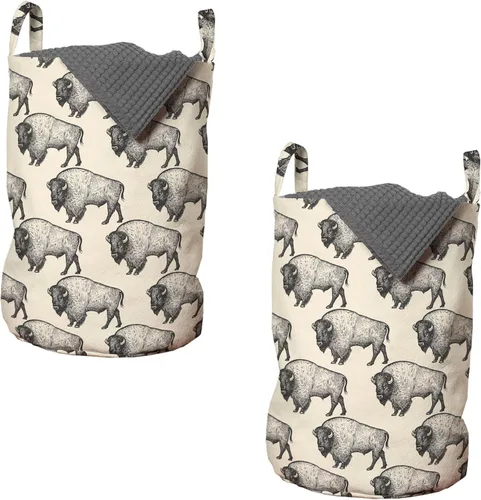 Vista 86 de Lunarable Bolsa de lavandería de tren, patrón de dibujos animados de locomotora dibujada digital con rieles de ferrocarril, cesta con asas, cierre