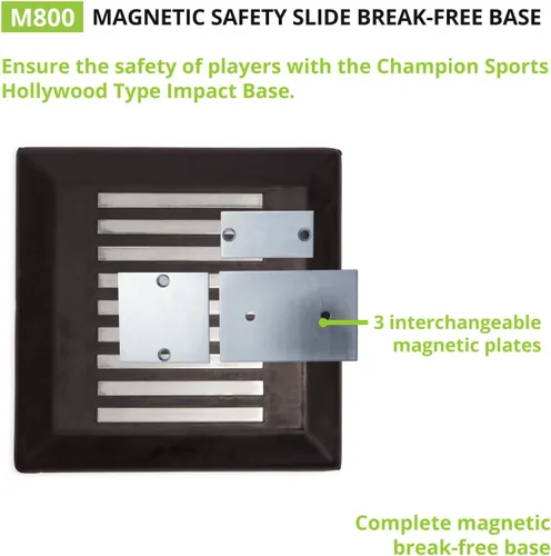 Vista 3 de Champion Sports Base magnética de separación: tipo Hollywood - Base de béisbol de seguridad de béisbol juvenil gratuita con anclaje de anclaje