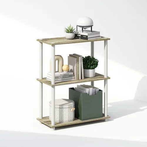 Vista 19 de Furinno Turn-N-Tube - Estantería de libros, estantería de 5 niveles, librero con estante de exhibición compacto multiuso, 11.6 x 23.6 x 57.4