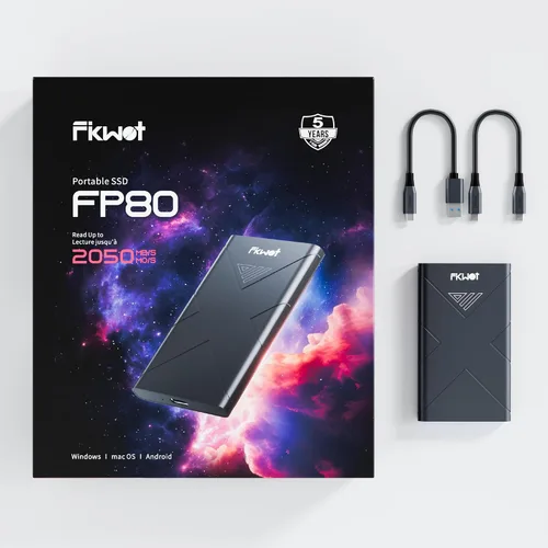 Vista 8 de Fikwot SSD externo de 1 TB, SSD portátil, hasta 2000 MB/s, unidades de estado sólido externas USB 3.2 Gen2x2, compatible con Smart TV, PS5/PS4
