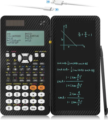 iPepul Calculadoras Científicas, Calculadora Solar de Escritorio Matemática Recargable Tipo-C con 552 Funciones y Bloc de Notas, Suministros