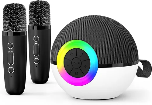 goopow Mini máquina de karaoke con altavoz para niños y adultos, micrófono portátil con Bluetooth y juguetes de canciones con luz LED, el mejor