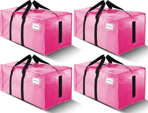 Vista 18 de HOMESURE Paquete de 4 bolsas de mudanza grandes y fuertes con cremalleras y asas de transporte, resistente al agua, bolsa de almacenamiento