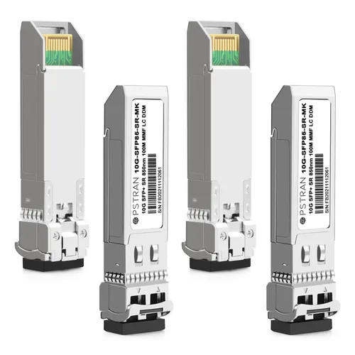 Vista 67 de 10GBASE-LR SFP+ Módulo Transceptor Óptico, 1310nm, 6.2 mi, DDM, Duplex LC SMF, 10 unidades, Gris, Sólido
