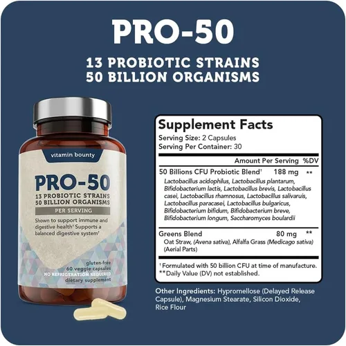 Vista 2 de Vitamin Bounty Pro-50 Probiotics and Women's Probiotic & Prebiotic Bundle - BV Defense & pH Balance, 13 cepas probióticas, salud intestinal, salud
