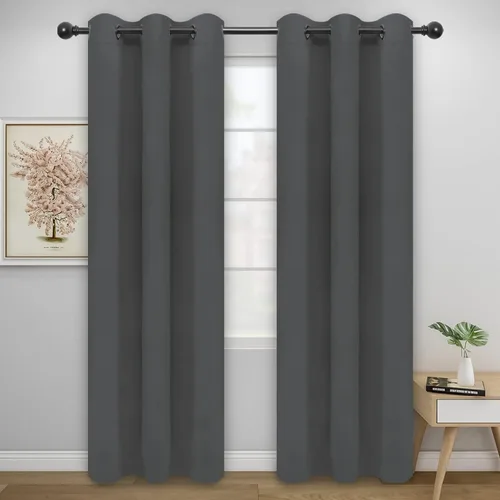 Vista 671 de Easy-Going - Cortinas opacas para dormitorio, aislamiento térmico sólido con ojales, cortinas de ventana para reducción de ruido, cortinas