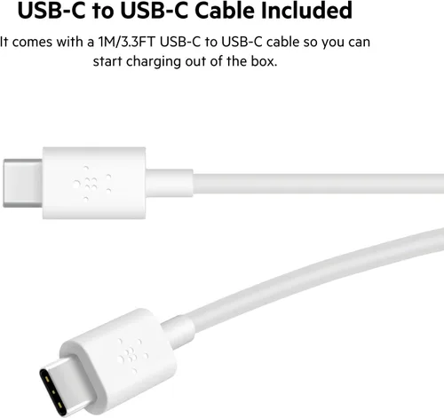 Vista 4 de Belkin Bloque de carga USB C de 37 W - Puerto USB-C de 25 W + puerto USB-A de 12 W para carga PPS Apple iPhone 17, Air, Pro, Pro Max, AirPods