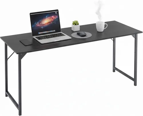 Vista 13 de Escritorio para computadora de 32 pulgadas, escritorio simple para oficina en casa, mesa de estudio, marco de metal resistente, escritorio MDF