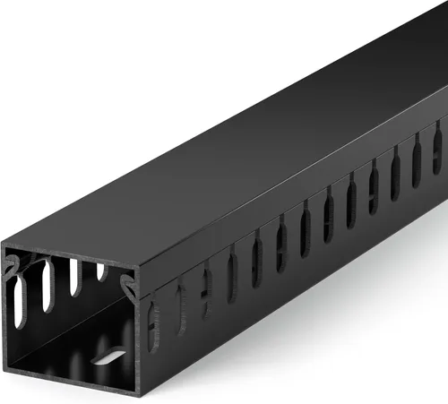 ZhiYo Canaleta de gestión de cables para rack de servidores H1.6 x W2 pulgadas, kit de conductos de cable de 6 pies (2 x 3 pies) de largo, PVC