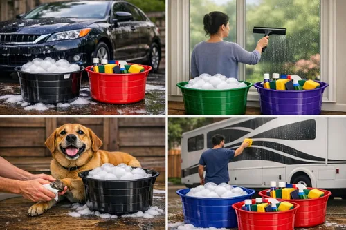 Vista 3 de Balde TubTrug con diseño de gorila, negro, SP35GBK