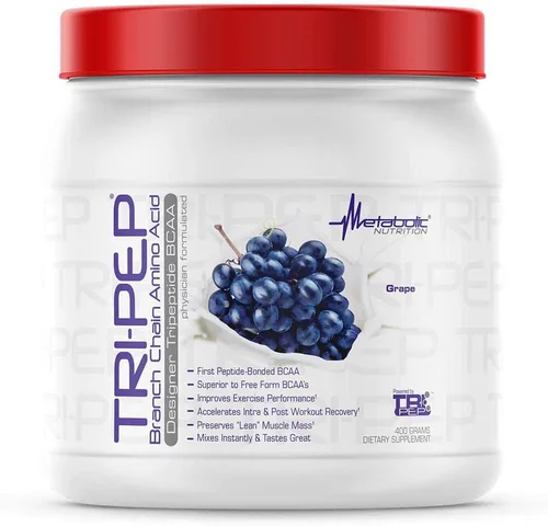 Vista 11 de Metabolic Nutrition - TRIPEP - Aminoácido de cadena ramificada de tres péptidos, BCAA en polvo, suplemento pre intra post entrenamiento, frambuesa